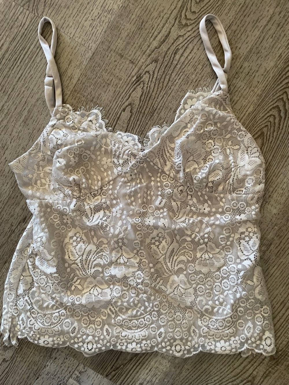 Moda International Light Gray Lace Camisole